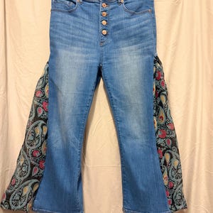 Upcycled Jean with Scarf Insert
