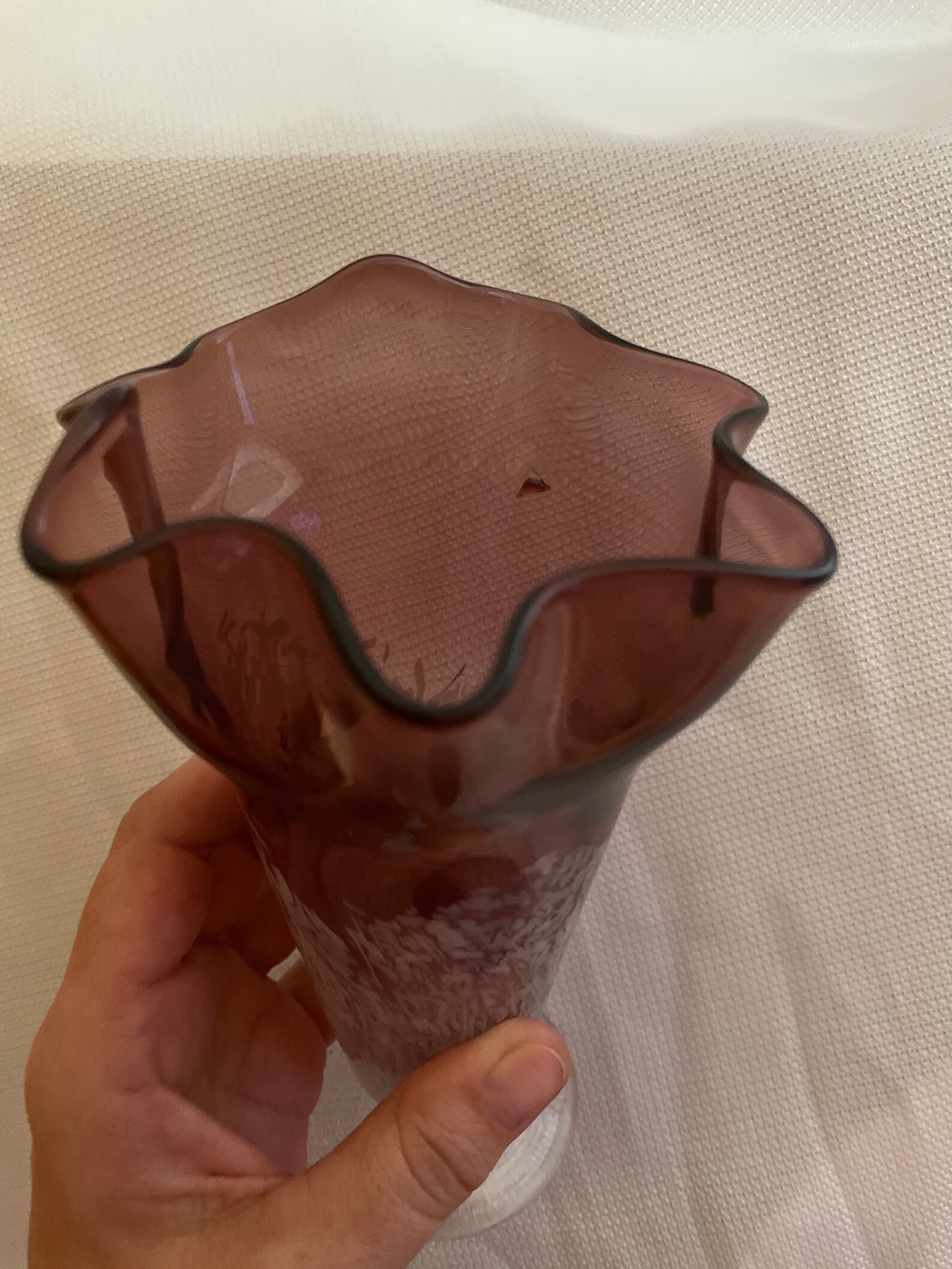 Vintage Purple Glass Vase Etsy