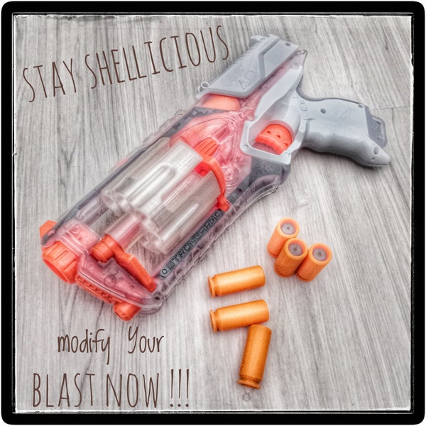 3D printable Shell fed Cylinder for Nerf Strongarm - Flypoint - Digital STL Files only