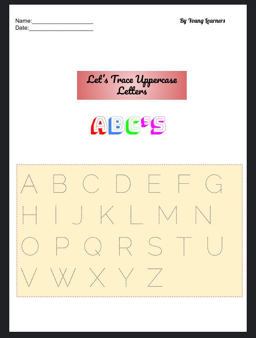 tracing uppercase and lowercase letters etsy