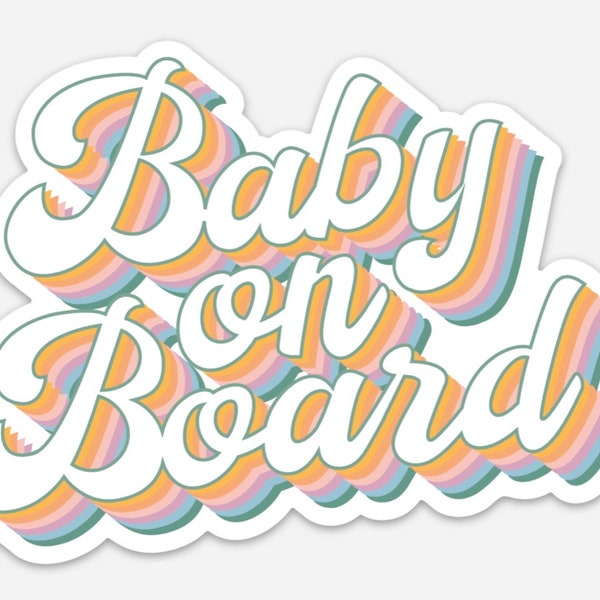 Retro Baby On Board Magnet/Vinyl/Static Cling