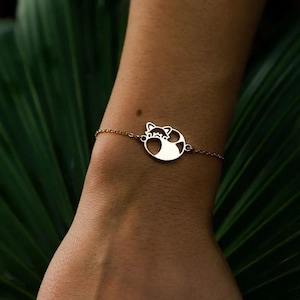 Panda Roux bracelet made in France - Original Animal Jewelry - Nature Gift - Gold or Silver - eco-friendly