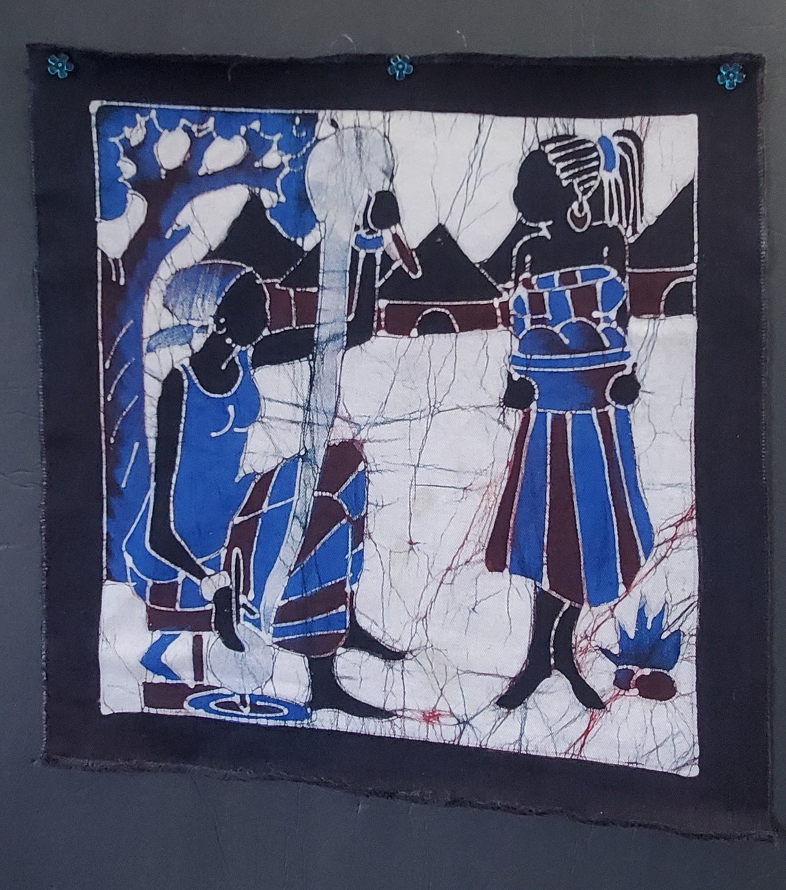 African Batik Wall Hanging / Batik Wall Art Etsy