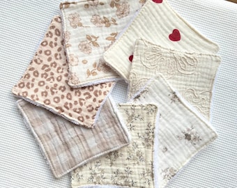 Washable cotton gauze wipes