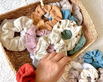 double cotton gauze scrunchie