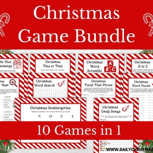 Christmas Games Printable | 10 Christmas Eve Party Games for Kids/Adults | Xmas Holiday Fun Games | This or That | Christmas Activity