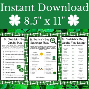 St Patricks Day Game Bundle Printable St Patrick's Day Games For Kids & Friends St Patty's Day Family Activities Printable Party Games image 6