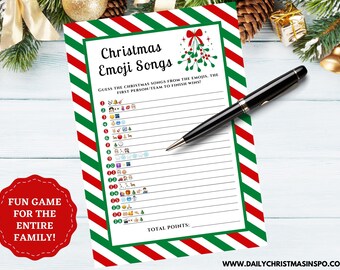 Instant Download Christmas Printable Game | Xmas Emoji Quiz | Virtual Holiday Party Game | Family Fun Game Idea | Daily Christmas Inspo Shop