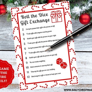 Instant Download Christmas Gift Exchange | Pass the Present | Holiday Party Games | Gift Swap Game | Dice Gift Swap | Daily Christmas Inspo