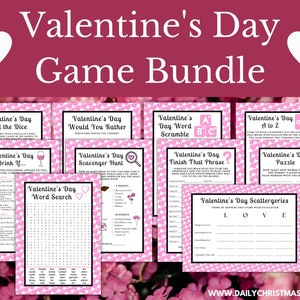 Instant Download Valentine&#39;s Day Game Bundle | 10 Printable Valentine&#39;s Day Games For Kids | Valentine Party Printables | Galentine&#39;s Day