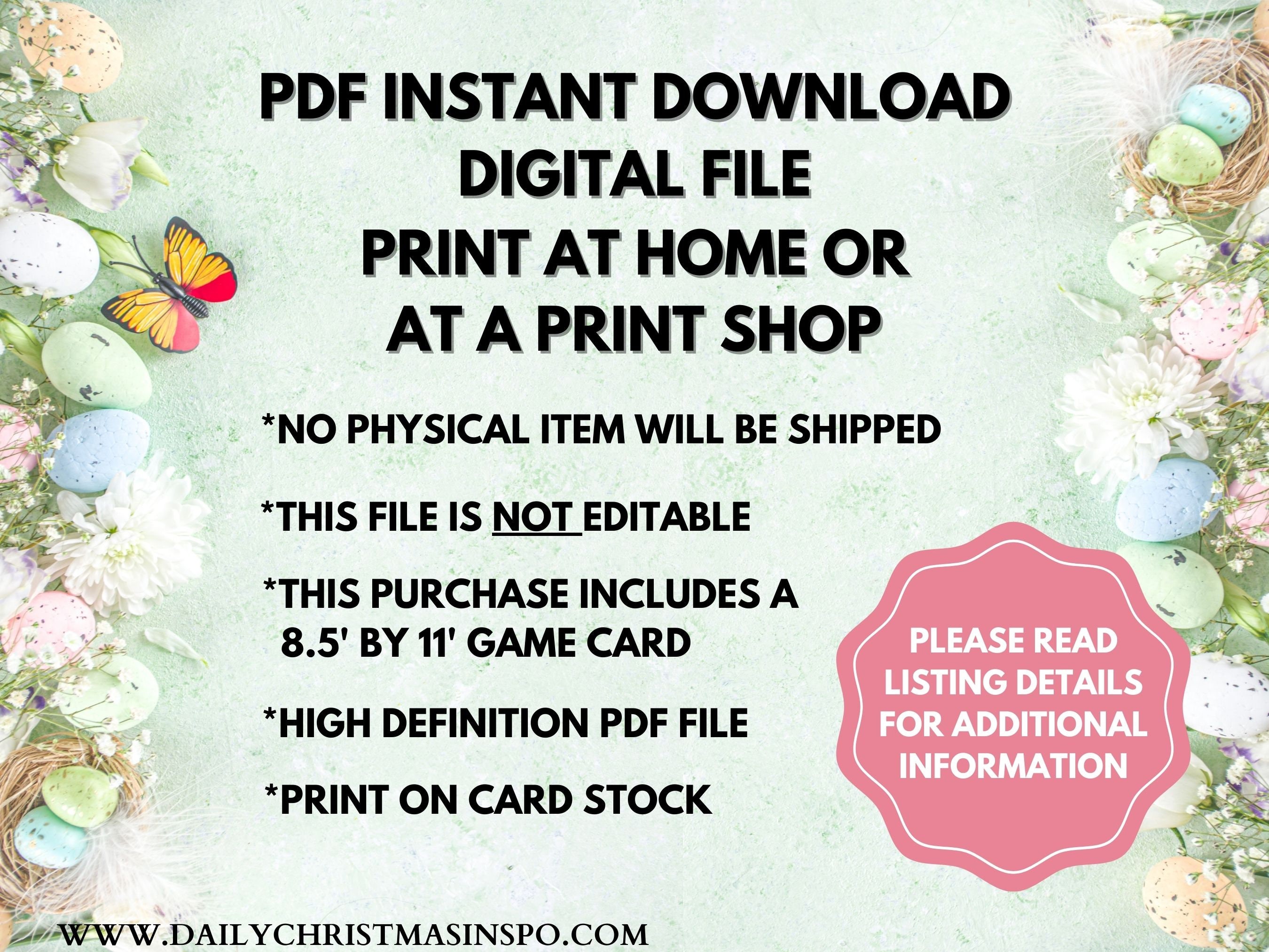 Easter Games Printable Printable Easter Game Bundle Easter Games for ...