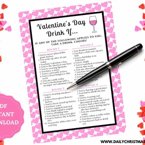 Valentines Day Drink If Game | Valentine&#39;s Day Drink If Party Games | Drink If Valentines Day Edition | Adult Drinking Game Galentine&#39;s Day