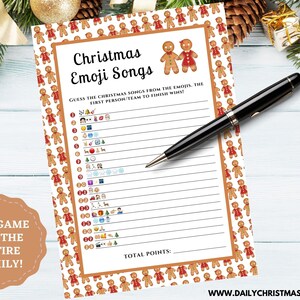 Christmas Emoji Songs Guessing Game | Emoji Pictionary Quiz | DIY Holiday Party Game | Christmas Music Quiz | Daily Christmas Inspo Shop