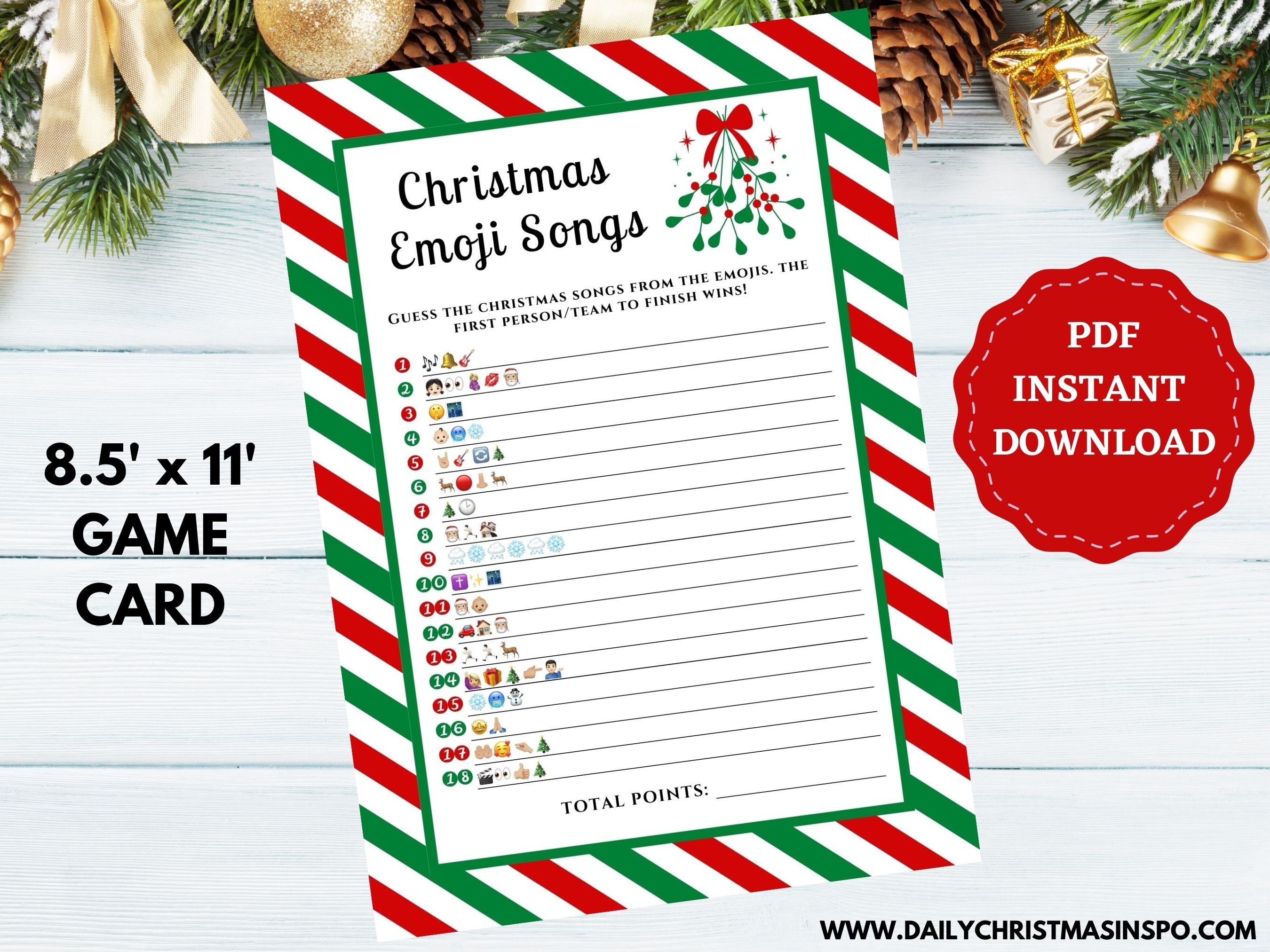 instant download christmas printable game xmas emoji quiz