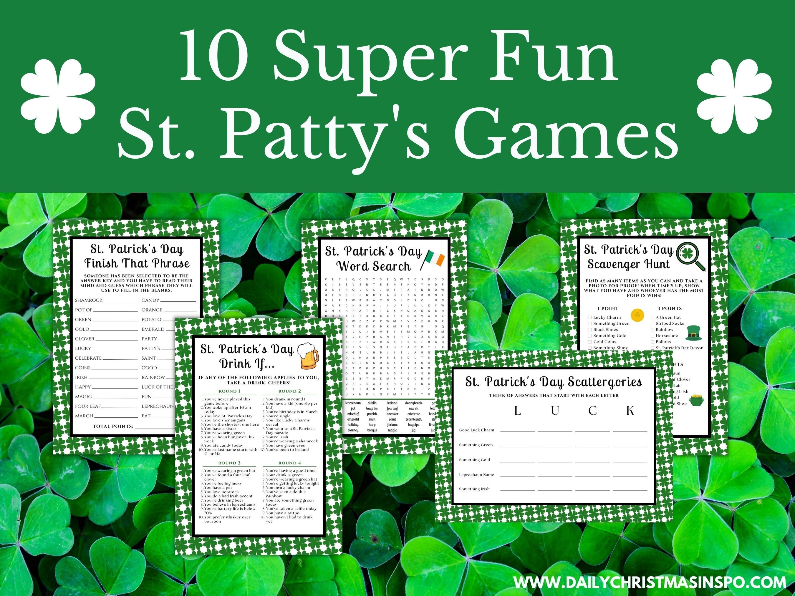 St Patricks Day Game Bundle | Printable St Patrick's Day Games for Kids ...