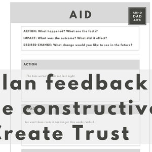 ADHD Tools Worksheet Emotional Regulation Feedback