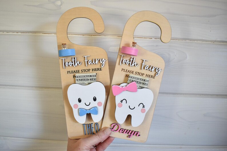 Tooth Fairy Door Hanger, Personalized Tooth Fairy Sign - Etsy