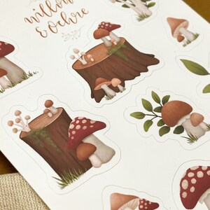 Mushroom Sticker Sheet Illustration, Journaling Stickers image 4