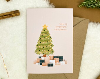 Christmas Tree Christmas Card | Blank Inside, Illustrated Christmas Card, Greetings Card, Seasons Greetings