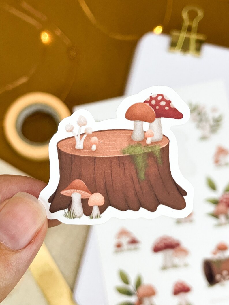 Mushroom Sticker Sheet Illustration, Journaling Stickers image 6