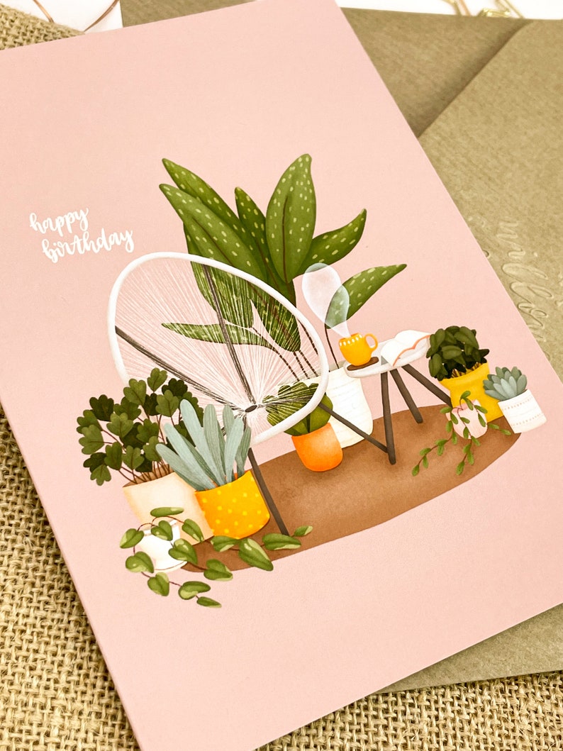 Happy Birthday Plants Blank Inside, Birthday Card image 2