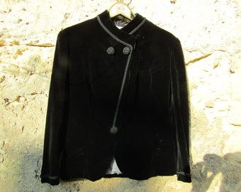 Gorgeous French black velvet Belle Époque jacket