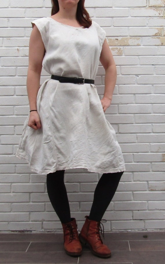 Antique French linen shift dress or nightgown - image 2