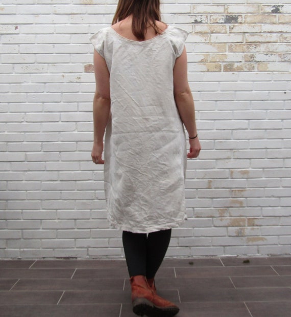 Antique French linen shift dress or nightgown - image 5