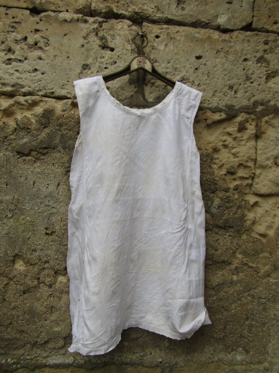 Antique French linen shift dress or nightgown - image 6