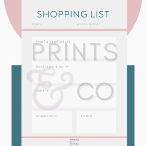 Wochenplaner mit Einkaufsliste (printable)