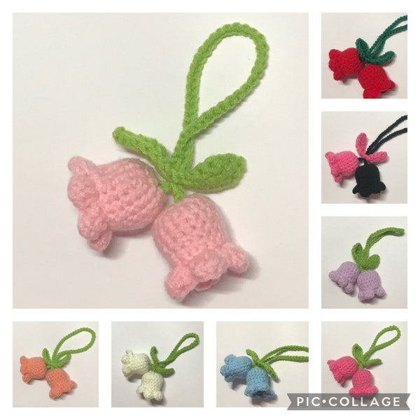 Crochet Muguet Lily Flowers , accessoires de sac, accessoires de voiture, décoration maison , crochet mignon