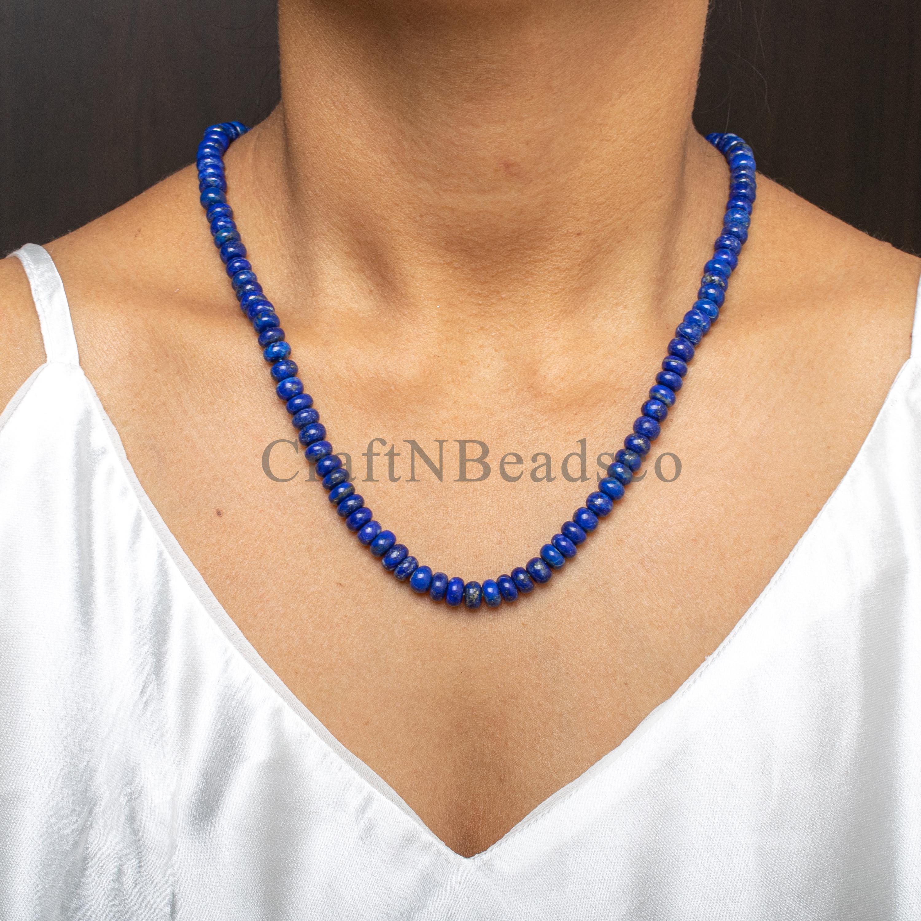 Collana Perline Pietra Preziosa Rotonda Lapislazzuli 12 Mm - Foto 7