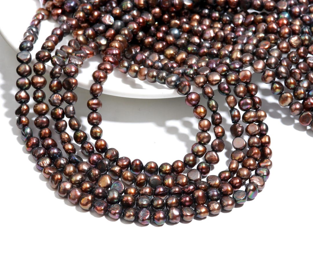 Natural Copper Color Fresh Water Pearl Beads Canter Drill Nugget Beads ...
