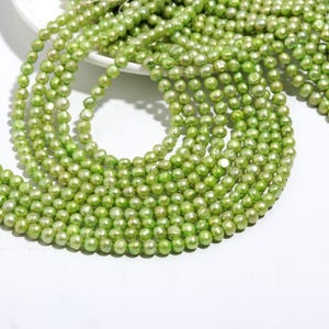 Natural Pearl Beads Size 5-6 mm For Jewelry Making Olive Color Near To Round Beads For DIY Jewelry Making Supplies Loose Beads Gift for Wife
