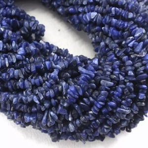 AAA Natural Sodalite Uncut Chips Beads 34 Inch Polished Rough Raw Beads Uneven Chip Smooth Uncut Polished 4-5 MM