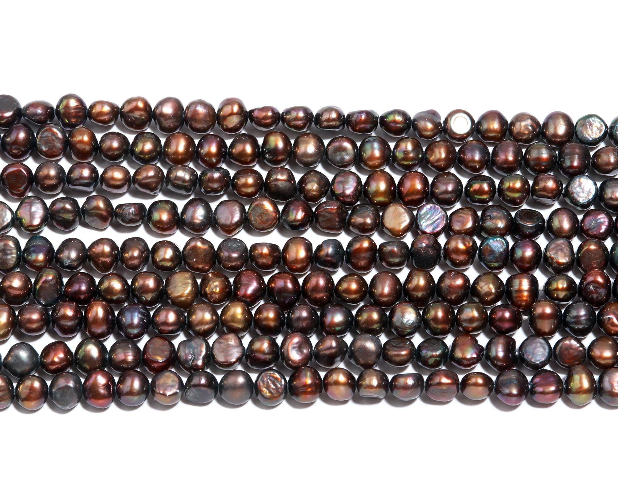 Natural Copper Color Fresh Water Pearl Beads Canter Drill Nugget Beads ...