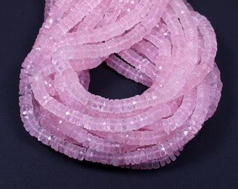 AAA Qualität Natürliche Rosenquarz Edelstein Facettierte Heishi Disc Rad Form Perlen 6 x 6 MM Perlen Strang Echte Edelstein für Schmuck Handwerk machen