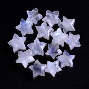 AAA Natural Rainbow Moonstone Star Shape Briolettes, Moon stone Faceted Hand Carved Star Beads, Loose Gemstone Star Beads, 12 MM Approx.