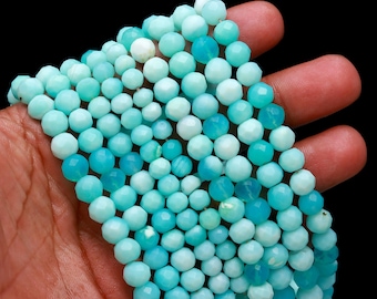 Top Quality Peruvian Opal Faceted Roundel 6,6.5,7.5,8 MM Beads Strand, Peruvian Opal Gemstone Roundel  Opal Gemstone for Jewelry 13" Long