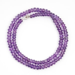 Rare Purple Amethyst Faceted Beads Necklace Handmade Beads Necklace Rare Purple Beads Faceted Necklace Shape Gift for Her