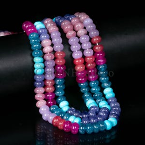 Beautiful 8mm Multi Color Quartz Gemstone Rondelle Shape Beads Strands Handmade Long Strands, Gemstone Loose Beads Wholesale Craft Supply