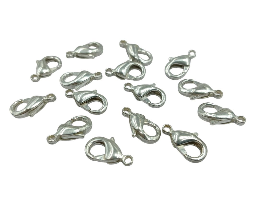 10 Pcs Jewellery Making Silver Fish Lock Clasps, Silver Handmade ...