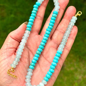 Beautiful Multi color Gemstone smooth rondelle Beads Necklace, Natural 8mm rainbow Disco colour beads necklace, colourful jewelry, Gift Idea