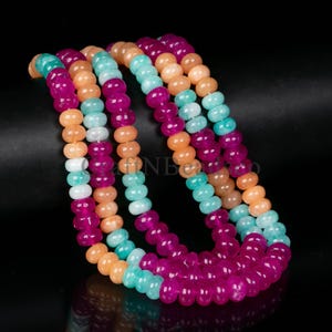 Beautiful 8mm Multi Color Quartz Gemstone Rondelle Shape Beads Strands Full Long Strands, Gemstone Loose Beads Wholesale  Craft Supply SALE