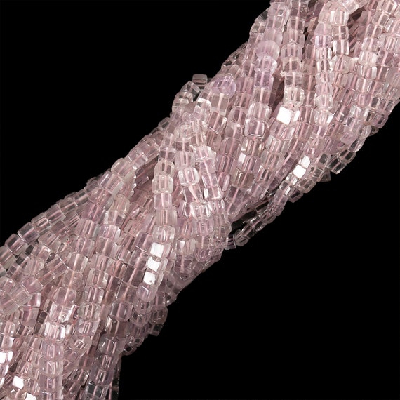Perline fatte a mano a forma di cubo 3D minuscolo di ametista viola sfumata da 16, perline di pietra preziosa di ametista naturale da 4-4,5 mm, per la creazione di gioielli in