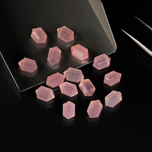 Top Quality Natural Rose chalcedony Double Pointed Shape Bullets, pink chalcedony Faceted Terminated Bullets (6x10mm approx.) SALE