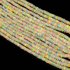 AAA+ Grade ~ Ethiopian Opal Plain Beads, Beaded Opal Beads, Smooth Opal Beads, Fire Opal Beads, Rondelle Opal Beads, Opal Jewelry ~4-5 mm