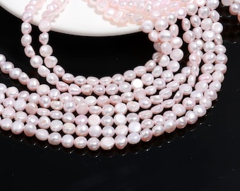 Beautiful Natural Pearl Beads Size 6-7 mm For Jewelry Making, Pink  Color Pearl Gemstone Beads For DIY Jewelry Making Supplies Loose Beads