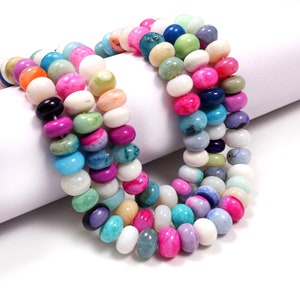 Handmade Multicolor Shaded Opal Smooth Rondelle Beads~ Candy Opal Smooth Rondelles ~~Fine Opal Rondelle Beads~ Jewelry Making 16&quot;