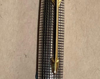 Vintage Parker 75 Sterling Cap & Barrel, Ciselé Fountain Pen With